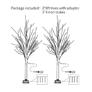 NOWSTO Lighted Birch Tree, 2 Pack 6 Feet 144 Warm White Lights, Prelit White Artificial Christmas Trees for Indoor Outdoor Decor Garden Wedding Party Bedroom Decoration