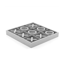 14" Large Elegant Premium Silver Grey Tic Tac Toe Board Game for Adults & Kids Wooden Puzzle Game