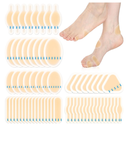 64 Pieces Hydrocolloid Blister Bandages for Feet - 6 Styles Waterproof Adhesive Blister Pads, Blister Patches for Heel,