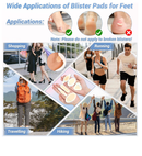 64 Pieces Hydrocolloid Blister Bandages for Feet - 6 Styles Waterproof Adhesive Blister Pads, Blister Patches for Heel,