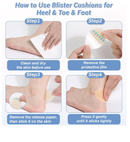 64 Pieces Hydrocolloid Blister Bandages for Feet - 6 Styles Waterproof Adhesive Blister Pads, Blister Patches for Heel,