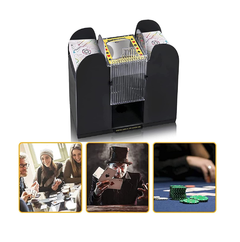 Nileole 1-6 Decks Automatic Card Shuffler Battery-Operated Electric Shuffler for UNO Phase10 Texas Hold'em Poker Home Card Games