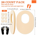 Nuanchu 36 Count Soft Foam Callus Cushions Oval Corn Cushion Self Stick Adhesive Foot Care Pads Waterproof Corn Protectors for Feet Women Men,