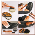 13Pcs Polish Kit for Men & Women - 3 Horsehair Brushes, Black Brown Neutral Mink Oil for Shoes, Boots Shine Care Kit