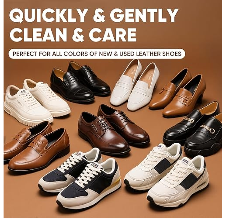 70PCS Leather Wipes (35 Clean + 35 Care), Independent Packaging, Leather Shoe Wipes for Clean & Restore,