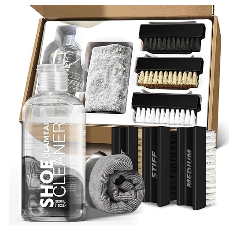 Shoe Cleaner Kit for Sneaker, Cleaning Kit, Sneaker 10Oz with 3 Brush & Microfiber Towel Included,
