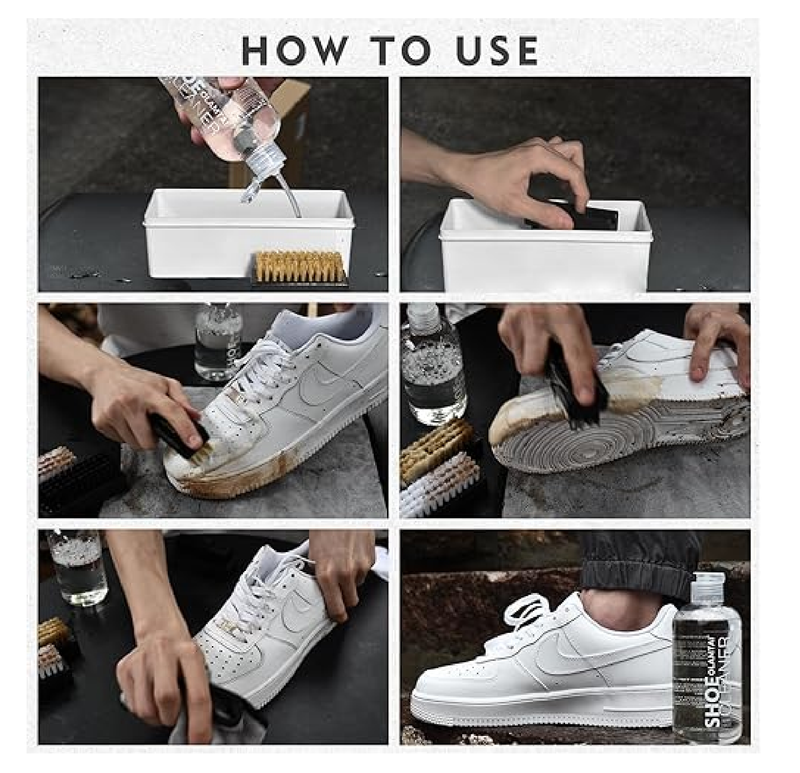 Shoe Cleaner Kit for Sneaker, Cleaning Kit, Sneaker 10Oz with 3 Brush & Microfiber Towel Included,