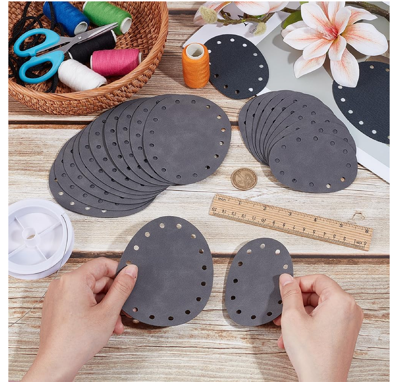 OLYCRAFT 24Pcs 2 Sizes Non Slip Pads for Shoes Gray Faux Suede Shoe Sole Protector Anti-Slip Shoe's Grips