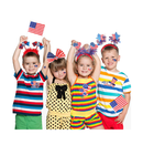 OPUHOHR 29 PCS 4th of July Headbands Temporary Tattoos American Flags on Stick 4th of July American Independence Day Decorations Kit