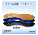ORTHOS Orthotic Replacement Shoe Insoles - USA Made - Breathable Full Length Feet Insoles
