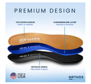 ORTHOS Orthotic Replacement Shoe Insoles - USA Made - Breathable Full Length Feet Insoles