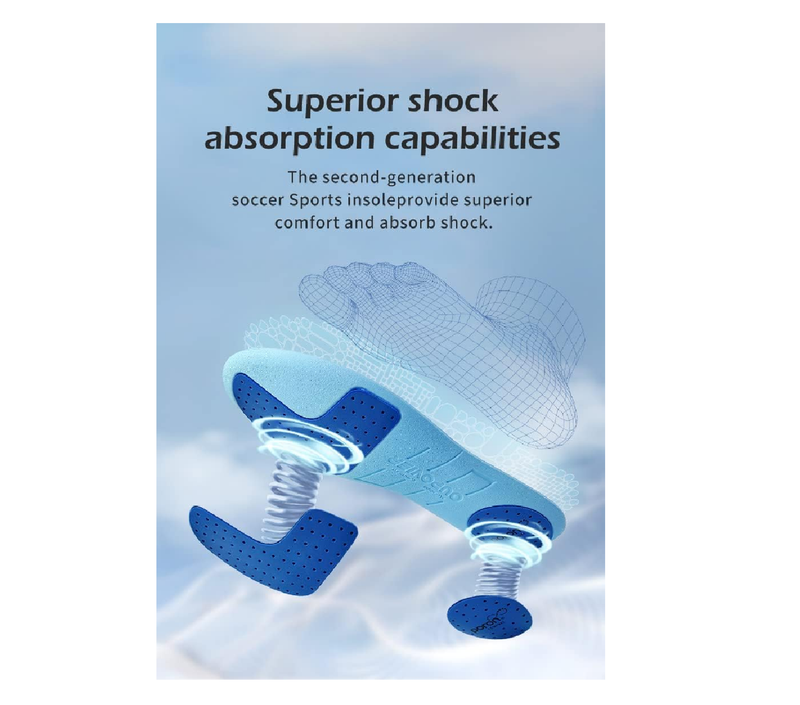 Soccer Cleat Shoes Boots Insoles Inserts Pad Poron Foam Anti-Slip Athelete Insole