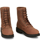 Justin Work Men's Livestock 8" Steel Toe Boot - Aged Bark (OW764) - Front View