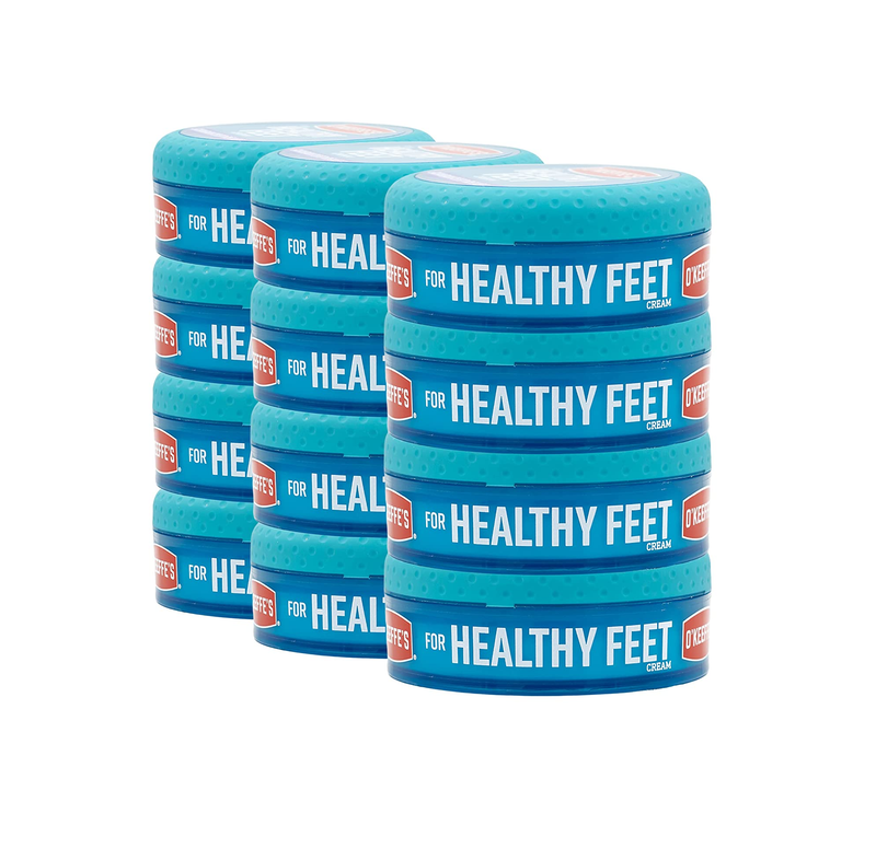 O'Keeffe's for Healthy Feet Foot Cream Guaranteed Relief for Extremely Dry Cracked Feet Instantly Boosts Moisture Levels 3.2 Ounce Jar Pack of 12