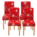 Ogrmar 4PCS Stretch Removable Washable Dining Room Chair Protector Slipcovers Christmas Decoration/Home Decor Dining Room Seat Cover