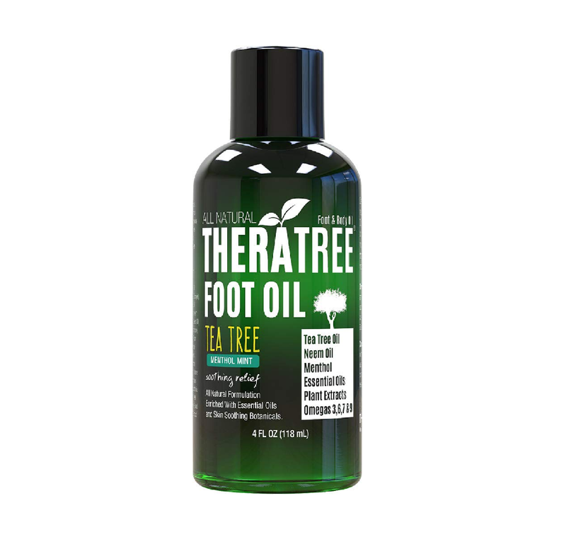 Oleavine Foot Oil with Tea Tree Oil Neem Oil and Menthol Mint Helps Skin Irritation and Foot Odor Moisturizing TheraTree