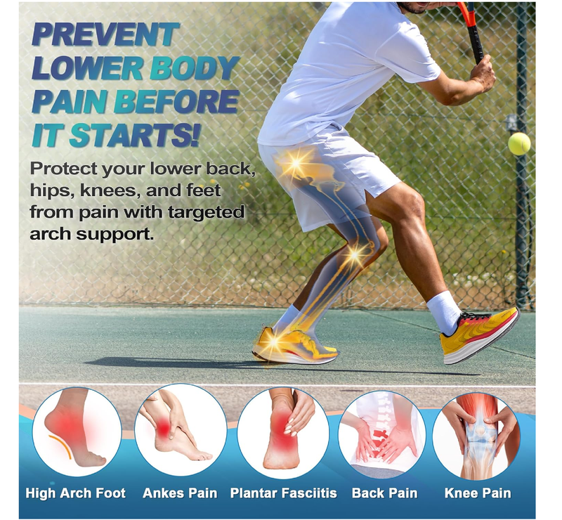 OrthoComfoot Comfortable Cushion Sneaker Insoles Men Women: Plantar Fasciitis Relief Arch Support Running Sports Inserts,