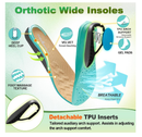 OrthoComfoot Wide Plantar Fasciitis Inserts for Men, Breathable Comfort Arch Support Insoles for Diabetes & Flat Feet,