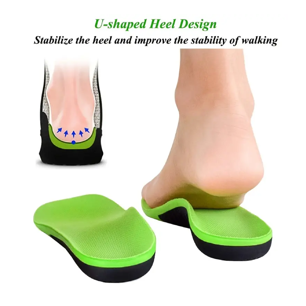 Orthopedic Shoe Insole with X/O Leg Correction and Flat Arch Support f