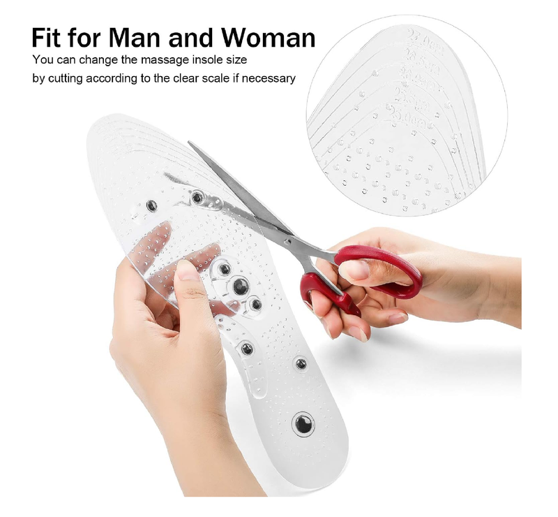 3 Pairs Acupressure Magnetic Massage Insoles, Oumers Foot Massage Shoe