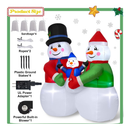 Outdoor Christmas Decoration, 6FT Snowman Family Xmas Decorations Outdoor Christmas Blow Up Yard Decorations with Built-in LED for Outside, Holiday Lawn, Yard, Garden