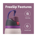 Owala FreeSip Insulated Stainless Steel Water Bottle with Straw for Sports and Travel, BPA-Free, 24oz, Dreamy Field