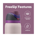 Owala FreeSip Insulated Stainless Steel Water Bottle with Straw for Sports and Travel, BPA-Free, 24oz, Dreamy Field