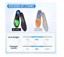 2Pairs,Insoles Men Work Boots Standing All Day High Arch Heavy Duty Support Flat Feet Orthopedic Insoles