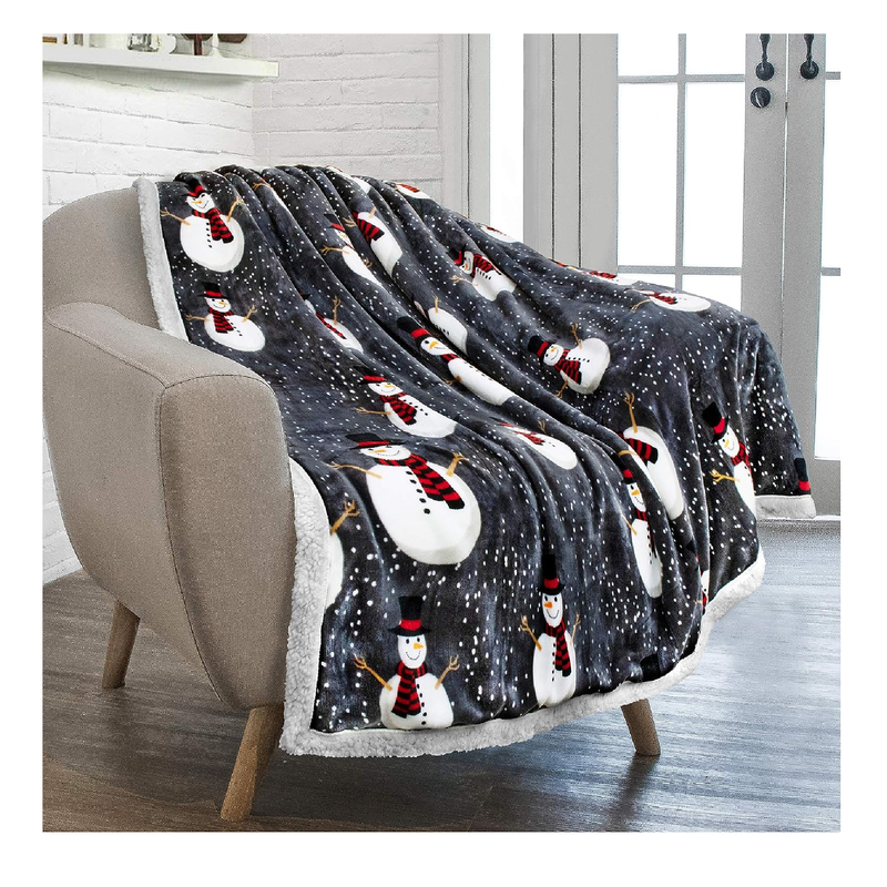 PAVILIA Premium Christmas Sherpa Throw Blanket