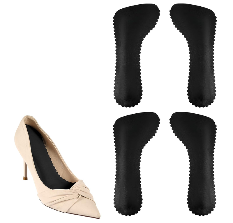 2 Pairs High Heel Inserts for Women, Invisible Adhesive Cushion Insoles Arch Support Non-Slip Slim Inserts Liners 3/4 Comfort Insoles Shoe