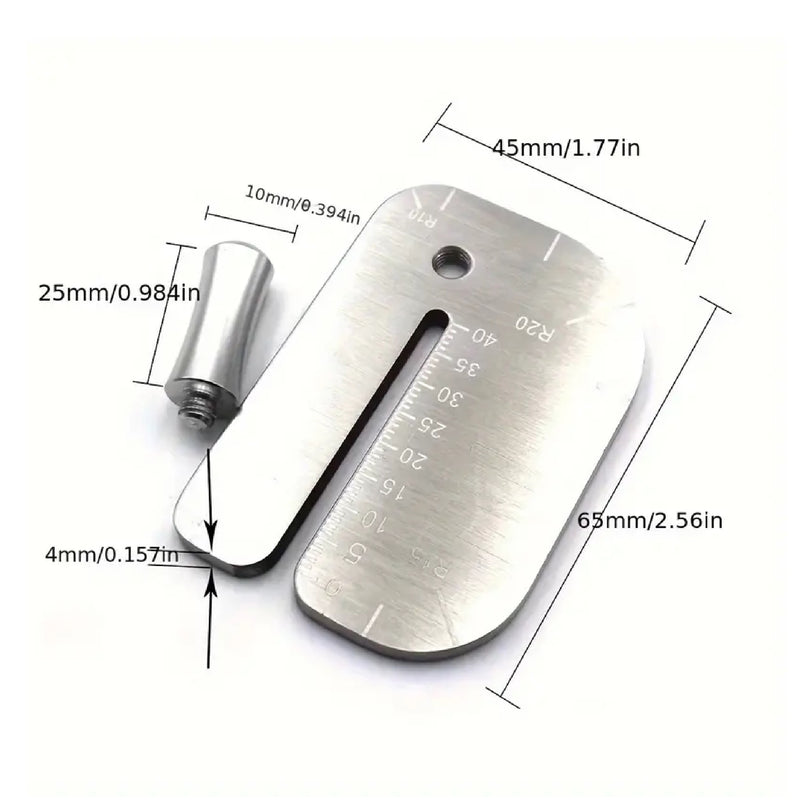 Leather Stitching Punch Aid Plate Stainless Steel Punch Aid Pulling Plate  with Handle for DIY Leather