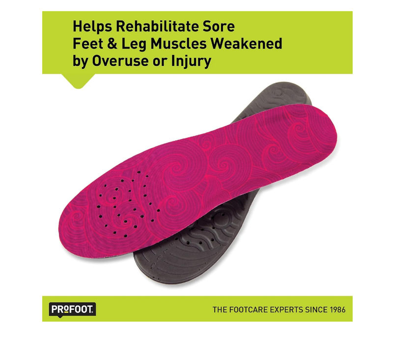 PROFOOT Stress Relief Insoles For Women, Sizes 6-10, Lightweight Foam Shoe Inserts For All-Day Comfort