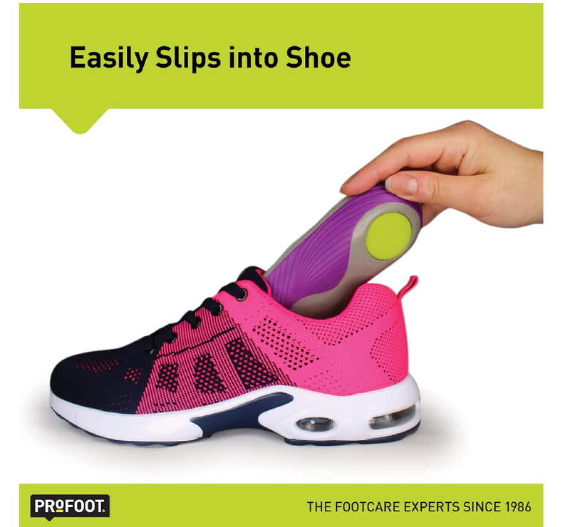 PROFOOT Runner's Knee Orthotic Insole, Women's 6-10, Shock Absorbing Insole for Heel Support,