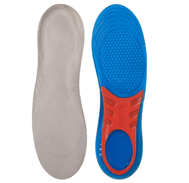 PROFOOT Ultra Gel Massaging Insoles Men's Size 8-13 1 Pair Gel Inserts for Heel & Arch Support & Comfort Helps Relieve Foot Pain