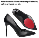 6-Pair Shoe Grip Pads - Shoe Sole Rubber Grip Textured Rubber Sole Protectors for Heel & Forefoot, Black and Red Bottom Cushion