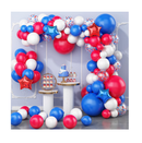 138PCS Red White and Blue Balloon Garland Arch Kit 18 12 10 5 inch Red and Blue White Balloon Garland with Stars for 4th of July Decorations Birthday Baseball Hero Veterans Memorial Patriotic Day