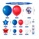 138PCS Red White and Blue Balloon Garland Arch Kit 18 12 10 5 inch Red and Blue White Balloon Garland with Stars for 4th of July Decorations Birthday Baseball Hero Veterans Memorial Patriotic Day