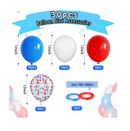 Paready Red and Blue Latex Balloons 30 Pcs 12 Inch White and Red Blue Confetti Balloons