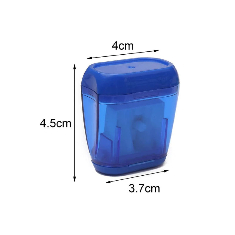 Pencil Sharpener 4 Pieces | Manual Double Hole With Colored Cap for Children