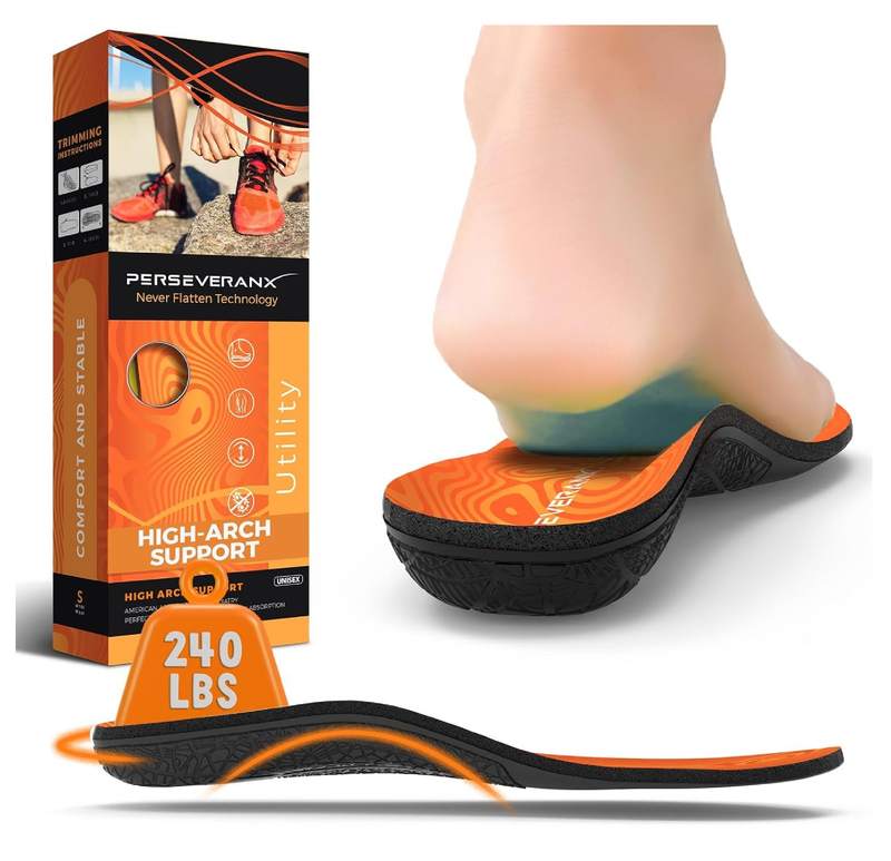 NASA Grade Insoles for Plantar Fasciitis for Women - High Arch Insoles for Men, Orthotics Inserts to Relieve Flat Foot Pain