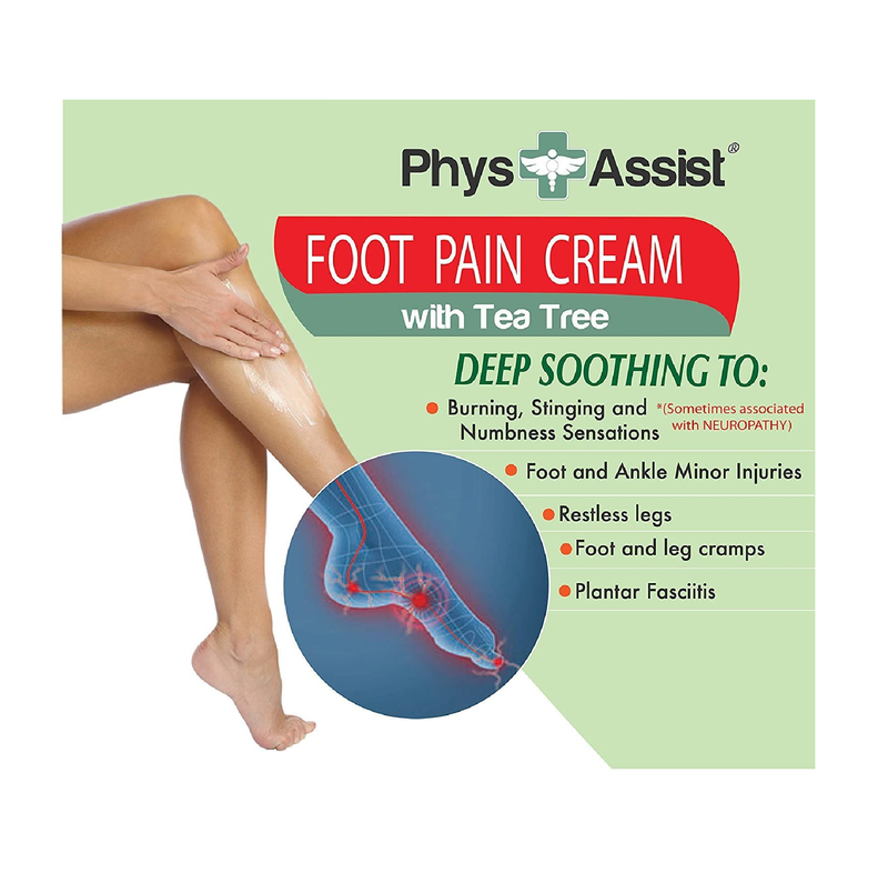 PhysAssist Foot Pain Cream Soothing to Feet and Legs 4 oz Jar