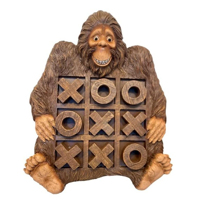 Pine Ridge Bigfoot Tic Tac Toe Indoor Outdoor Game for Kids and Adults Rustic Cabin Board Games Coffee Table Decor