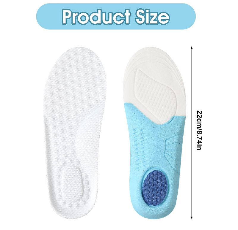 2 Pairs Kids Memory Foam Insoles, Cropable Kids Insoles Soft Comfortable Shoe Insoles Shock Absorption Insoles