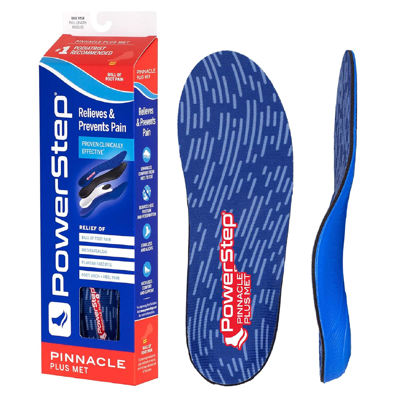 Powerstep Pinnacle Plus Metatarsal Pain Relief Orthotics - Shoe Inserts for Metatarsalgia, Arch Support, and General Ball of Foot Pain Relief