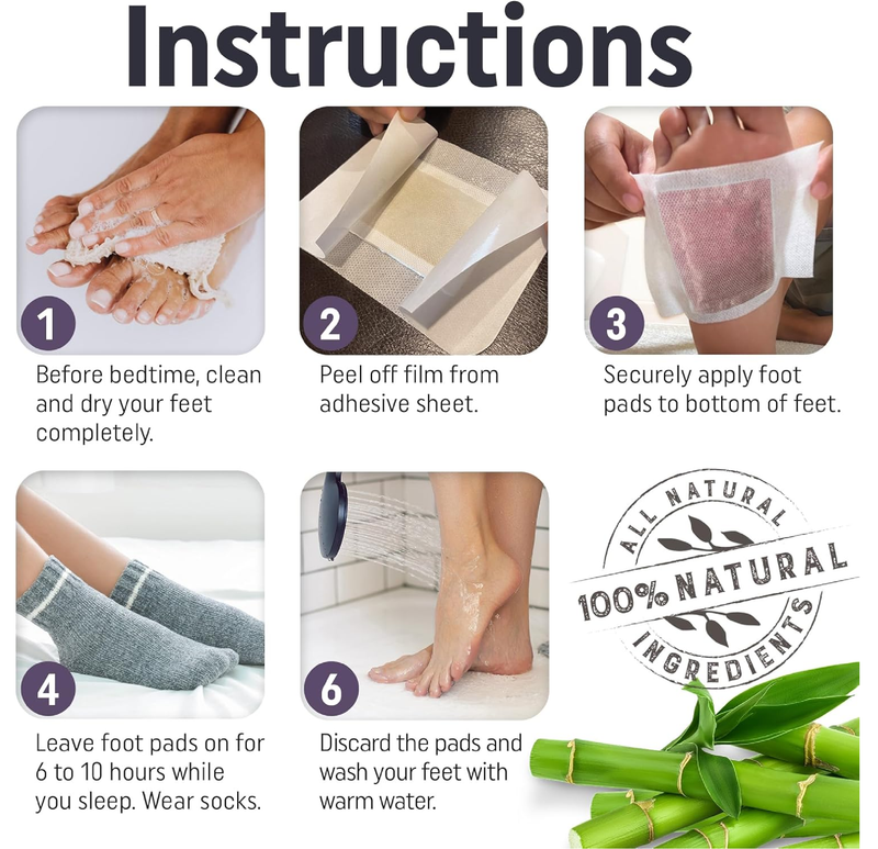 Prescia Lavender n’ Rose Foot Pads - Natural Bamboo Vinegar Cleansing for Relaxing Foot Care,