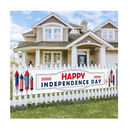 Probsin Large Happy Independence Day Banner 120x20 4th of July Decorations Patriotic Hanging Decor Party Supplies Backdrop Double Sided Printed Bunting with Brass Grommets for Fence Balcony Garden