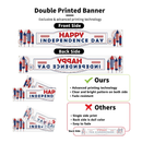 Probsin Large Happy Independence Day Banner 120x20 4th of July Decorations Patriotic Hanging Decor Party Supplies Backdrop Double Sided Printed Bunting with Brass Grommets for Fence Balcony Garden