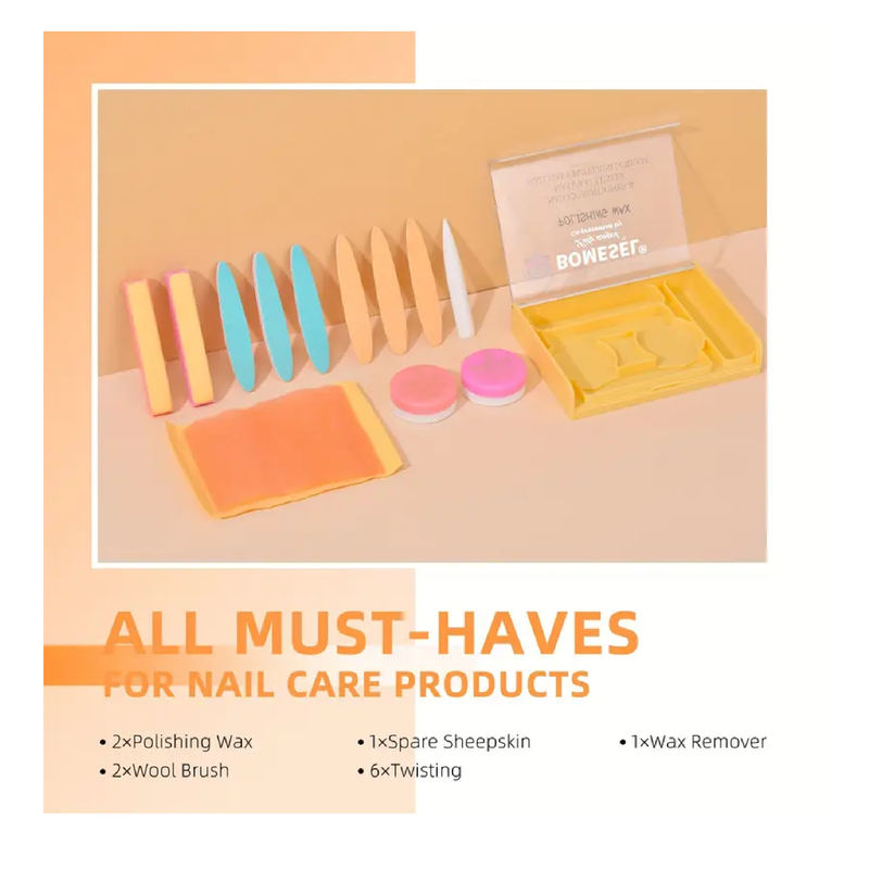 Professional Nail Polishing Paste Set Include Nail Conditioner Nail Buffer Cream&Natural Luster,Wool Buffing Buffer Tools