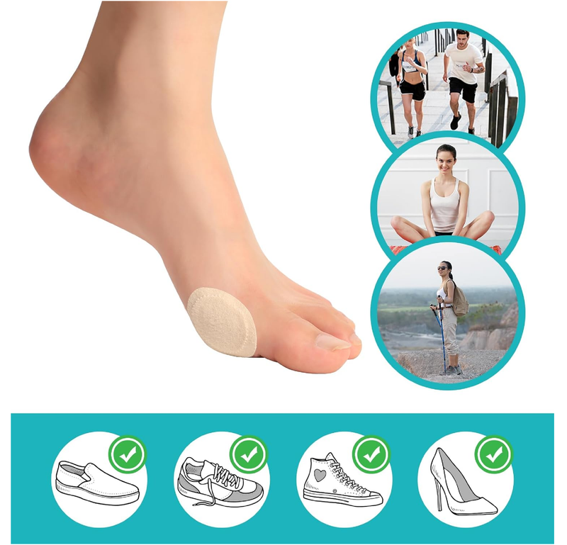 Bunion Pads to Wear with Shoes - Moleskin Protect Feet for Men and Women