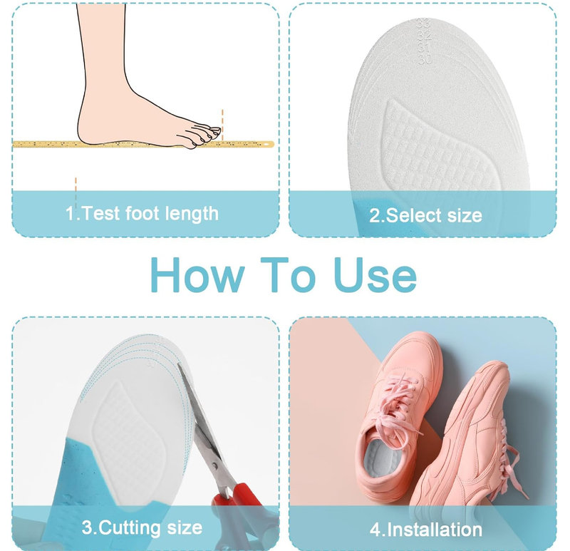 1 Pairs Kids Shoe Insoles Memory Foam Insoles Arch Support Sole Inserts Comfort Shoe Cushions Replacement Insole